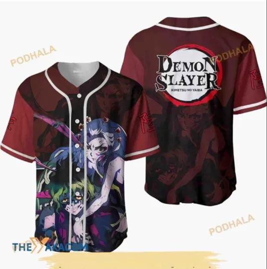 Discover Gyutato And Daki Kimetsu Anime 3D Baseball Jersey Shirt