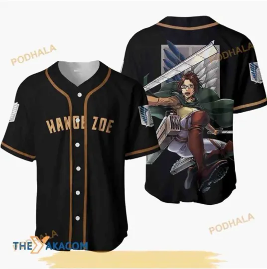 Discover Hange Zoe AO Titan Anime 3D Baseball Jersey Shirt