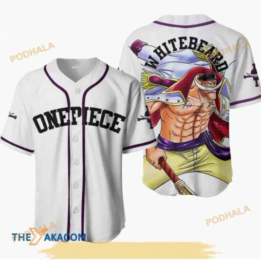 Edward Newgate One Piece Anime 3D Baseball Jersey Shirt