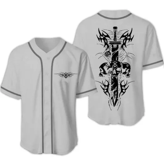 Discover Berserkk Skull Death Metal Baseball Jersey Print Full Size