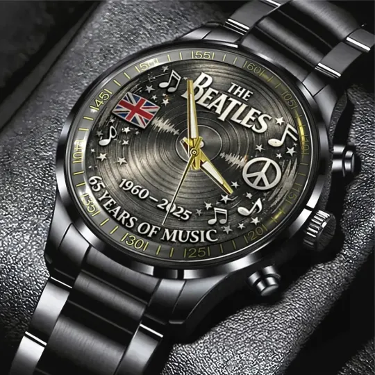 Discover The Beatles 65th Anniversary Black Stainless Steel Watch