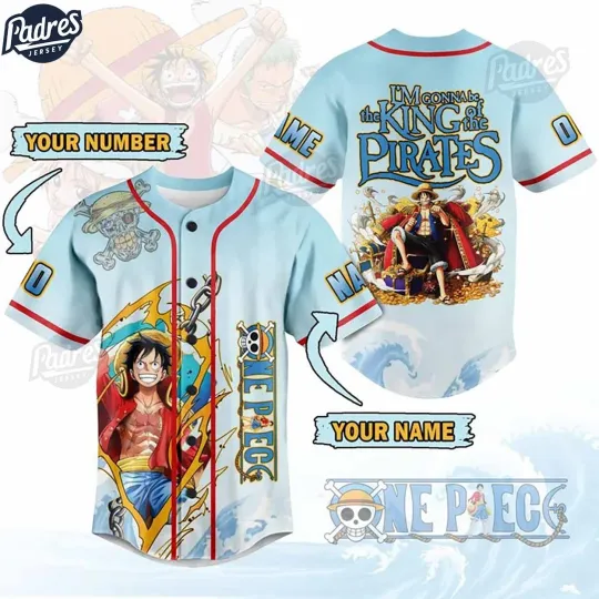 Discover Custom One Piece I’m Gonna Be The King Of The Pirates Baseball Jersey