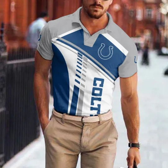Indianapolis Football Team Coltss Polo T-shirt BGPLS110, Unisex Adults, S-5XL
