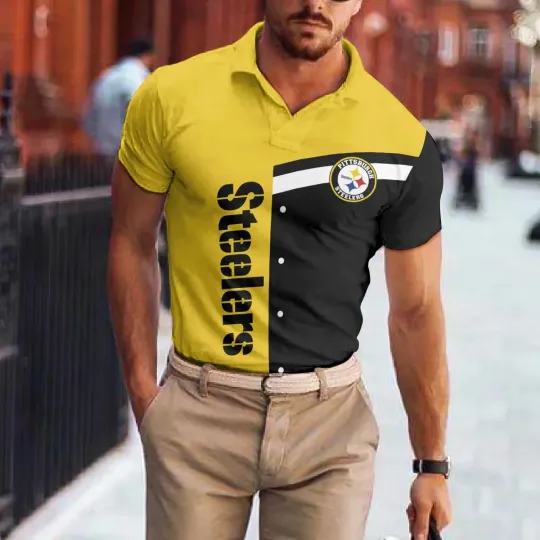 Pittsburgh Football Team Steelerss Polo T-shirt BGPLS106, Unisex Adults, S-5XL