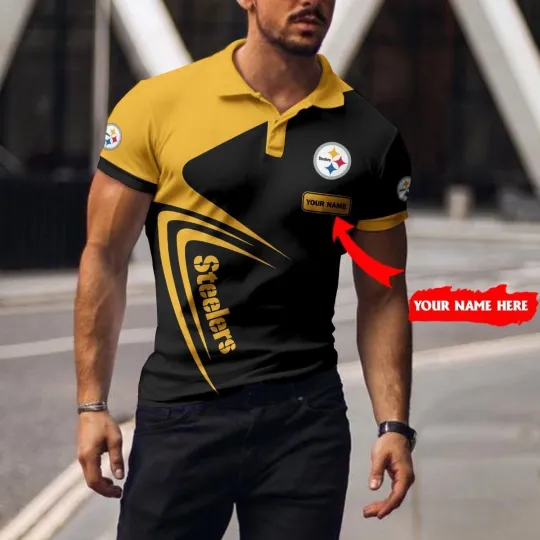 Pittsburgh Football Team Steelerss Custom Polo T-shirt Unisex Adult, Size S-5XL