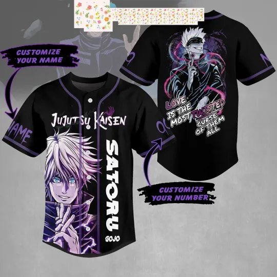 Discover Jujutsu Satoru Satoru Gojo Personalized Baseball Jersey