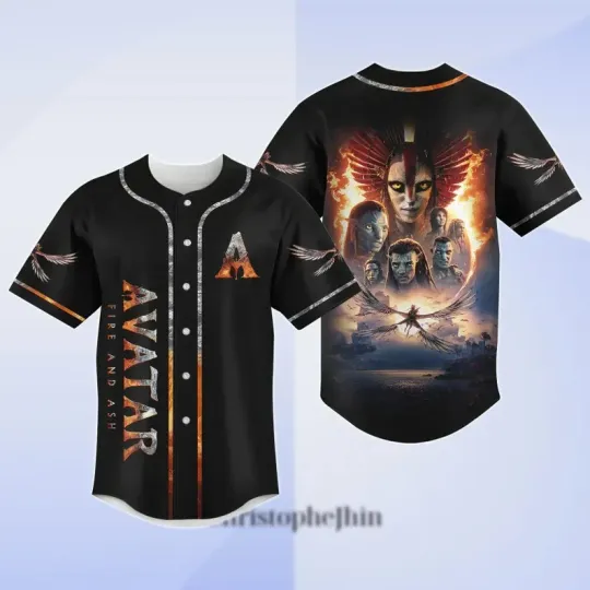 Avatar 3 Baseball Jersey, Avatar Fire And Ash Jersey, Jake Sully And Neytiri