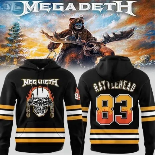 Discover Canada Thrash Metal 2026 Skull Tour Hoodie