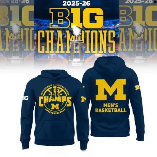 Discover Michigan College Basketball 2026 Conference Champions 3D Hoodie
