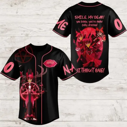 Personalized Hazbin Hotel Baseball Jersey, Alastor Hazbin Baseball Jersey
