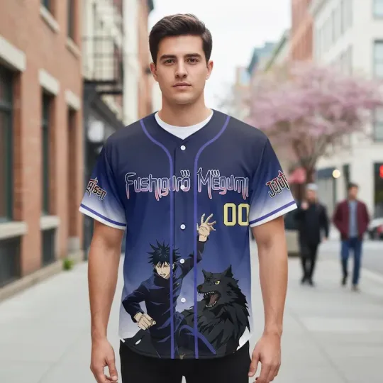 Discover Personalized JJK Japanese Manga Baseball Jersey, Anime Lover Shirt
