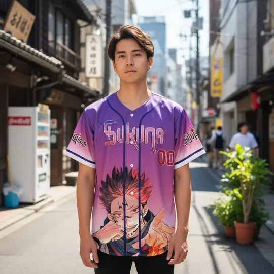 Discover Personalized JJK Japanese Manga Baseball Jersey, Anime Lover Shirt
