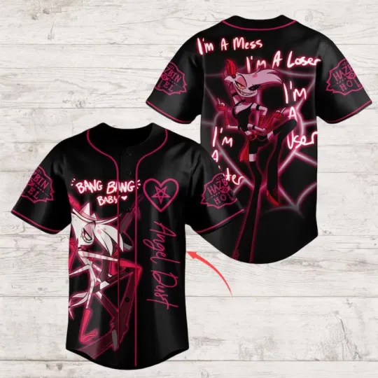 Personalized Hazbin Hotel Shirt, Angel Dust Baseball Jersey