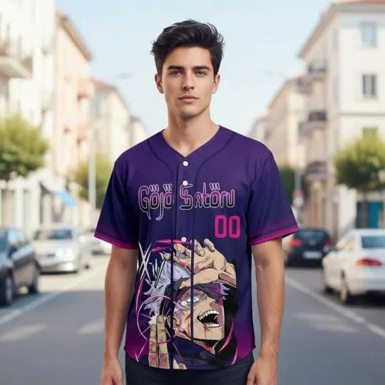 Discover Personalized JJK Japanese Manga Baseball Jersey Anime Lover Shirt