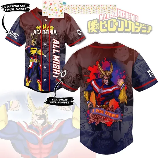 Hero Anime All Might Personalized Baseball Jersey