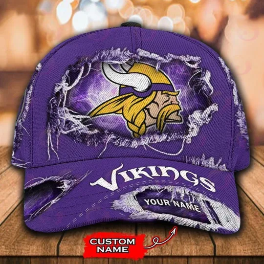 Custom Name Minnesota Football Team Vikingss Cap For Fans
