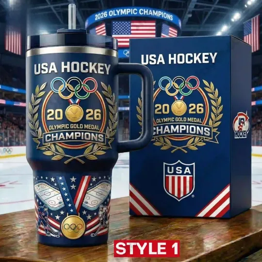 Discover Usa Hockey 2026 Olympic Gold Medal Champion Tumbler Multicolor 40oz - No Box