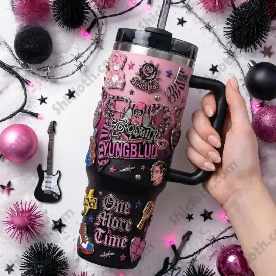 Discover Yungblud x Aerosmith One More Time Tumbler With Handle Multicolor