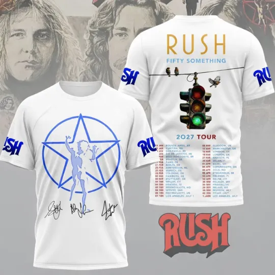 Discover Rush Fifty Something Tour 2026 White T-Shirt 3D All Size