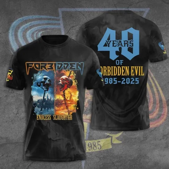 Discover Forbidden Band Endless Slaughter 40 Years Of Forbidden 3D AOP Shirt