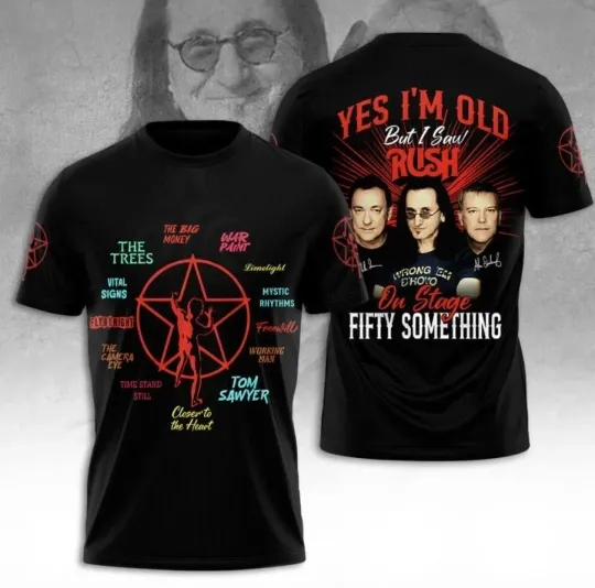 Discover Rush Band Fifty Something Tour 2026 3D T-Shirt Gift For Fans