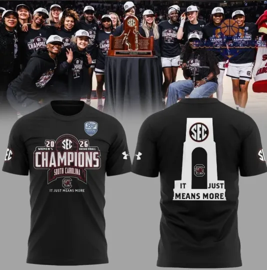 Discover South Carolina Gamecocks 2026 SEC Women’s Basketball Champions 3D T-Shirt
