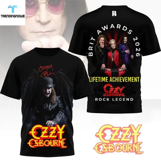 Discover Ozzy Osbourne Brit Awards 2026 Lifetime Achievement 3D T-shirt