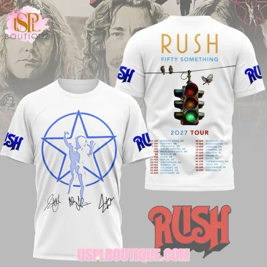 Discover Rush Band Fifty Something 2027 Tour 3D T-shirt