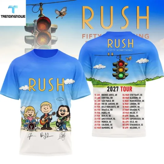 Rush Band Peanuts Fifty Something 2027 Tour 3D T-shirt
