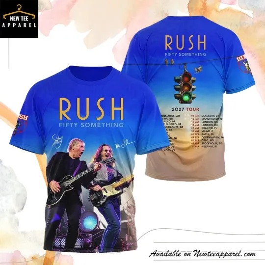 Discover Rush Band Fifty Something 2027 Tour 3D T-shirt