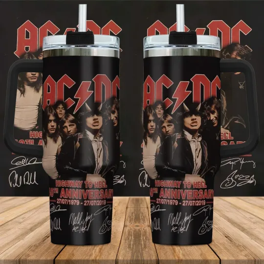 Discover Hot AC-DC tumbler 40oz With hands Gift For Fans  SS218