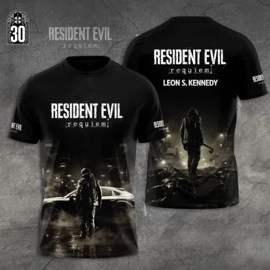 Discover Resident Evil Requiem x Leon Scott Kennedy T-Shirt
