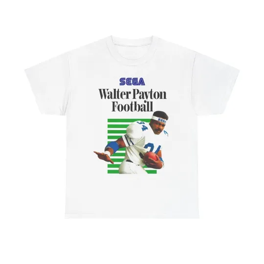Discover Walter Payton Football T-Shirt Sega Master System 80s Sports Video Game