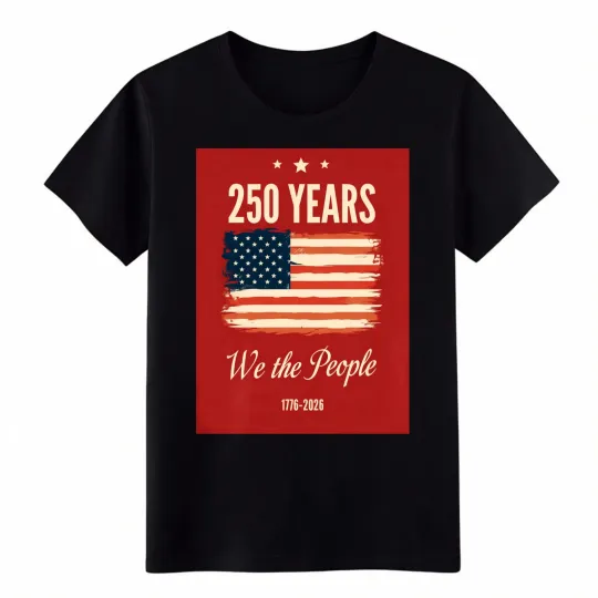Discover Vintage US Flag T-Shirt 1776-2026 Patriotic Graphic Tee
