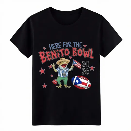 Discover Unisex Benito Bowl 2026 Game Day Frog Flag Graphic T-Shirt