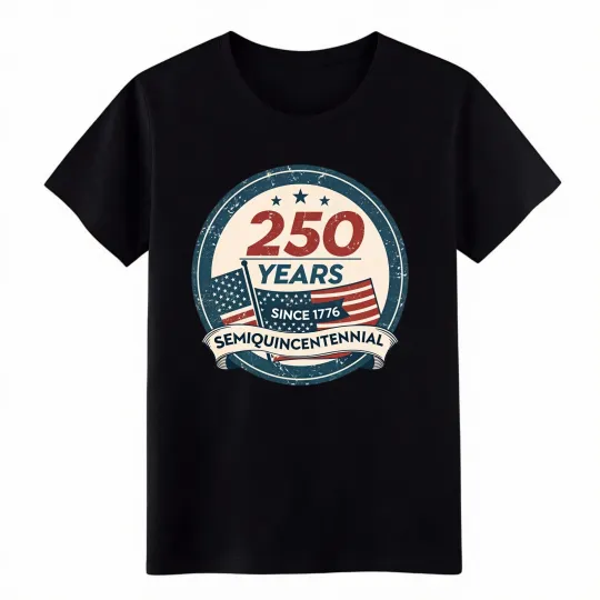 Discover Vintage USA 250th Semiquincentennial Graphic T-Shirt-Patriotic Flag Unisex Tee