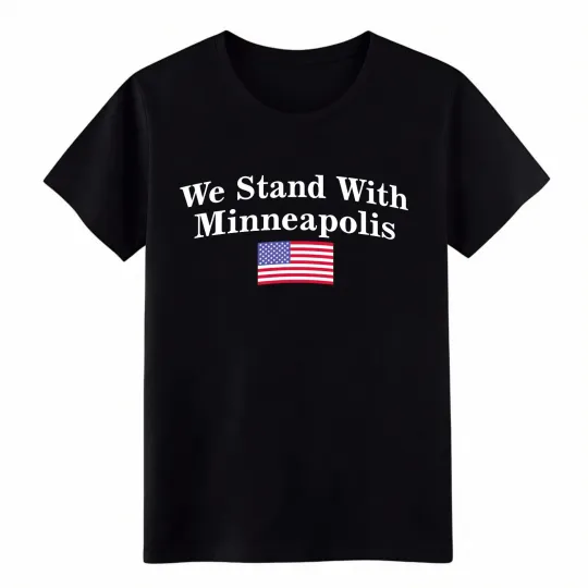 Discover Casual We Stand with Minneapolis Graphic Tee-USA Flag Comfort Cotton T-Shirt