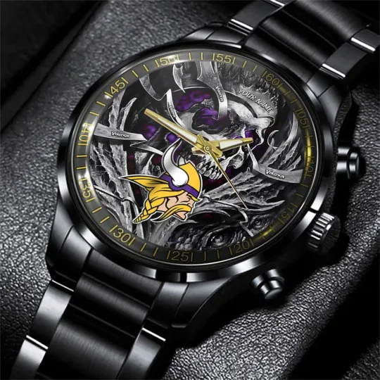 Discover Minnesota Vikings Stainless Steel Football Watch