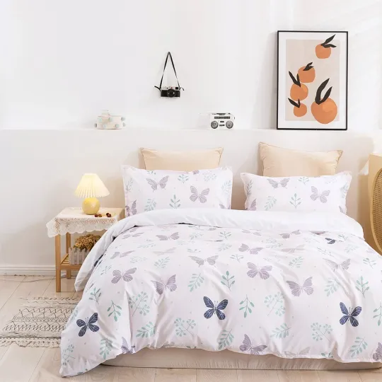 Discover 3D Butterfly Plant Quilt Cover Set with Pillowcases