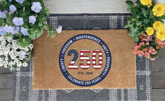 Discover USA 250th Anniversary Doormat, 17762026 Commemorative Front Door Mat, Patriotic Entryway Decor