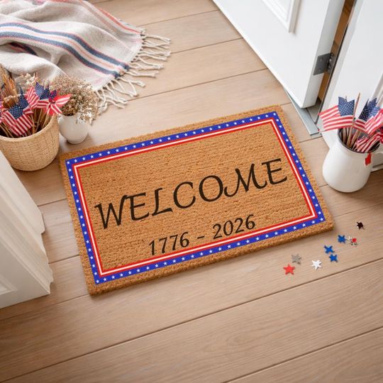 Discover Usa 250th Anniversary Doormat,Patriot Welcome mat,1776-2026 Outdoor Decor