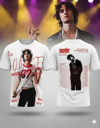 Discover Sombr The Late Nights & Young Romance Tour,3D Shirt Gift For Fans Unisex