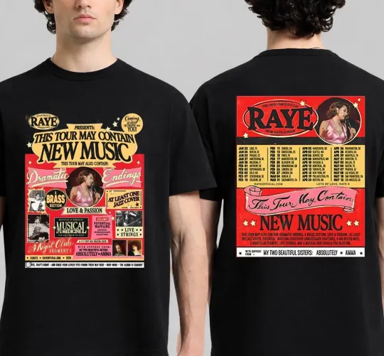Discover RAYE This Tour May Contain New Music Tour 2-sides T-shirt