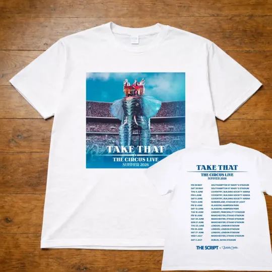 Discover Take That Tour 2026 Black T Shirt The Circus Live Summer Concert Tee Size