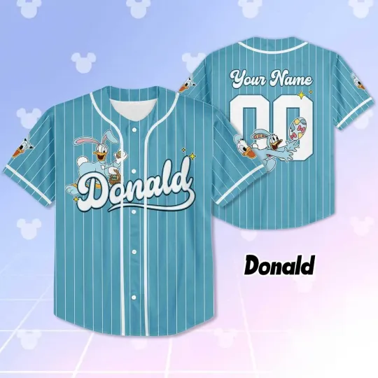 Discover Custom Easter Bunny Donald Duck Spring Baseball Jersey
