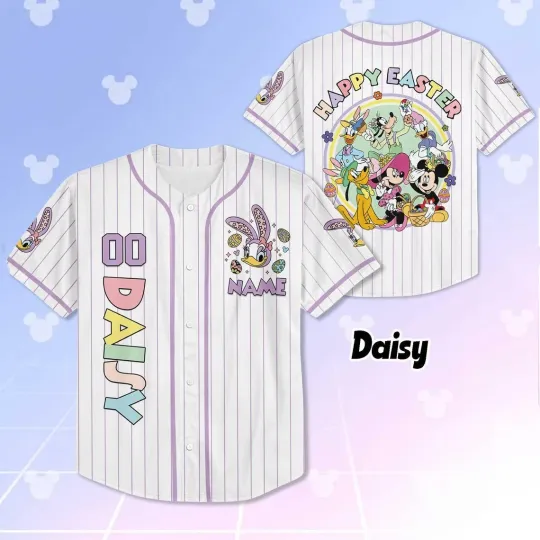 Discover Personalized Daisy Duck Mickey & Friends Easter Baseball Jersey Shirt