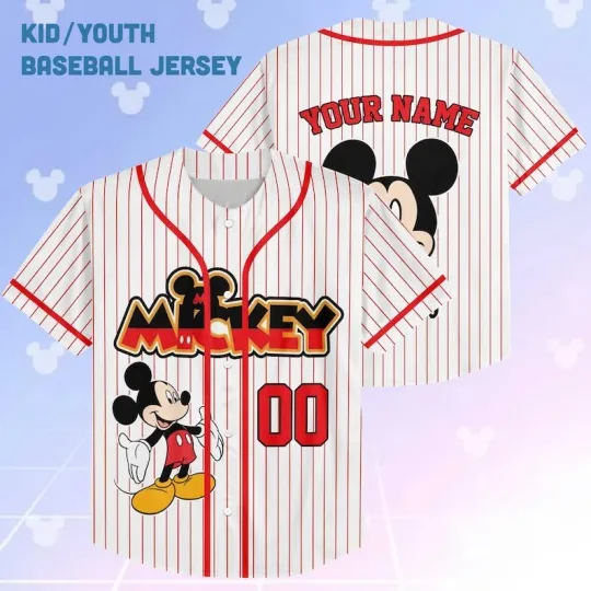 Discover Personalized Mickey Mouse Birthday Baseball Jersey Shirt Red WS
