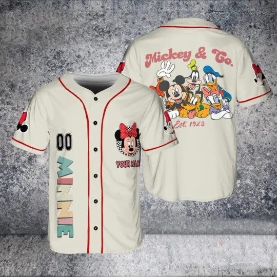 Discover Personalized Minnie Mouse Mickey & Friends Easter Baseball Jersey Shirt