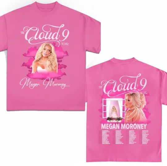 Discover Megan Moroney Cloud 9 Tour Pink T-Shirt