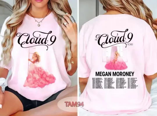 Discover Megan Moroney The Cloud 9 Tour 2026 2 Sided Unisex T-Shirt